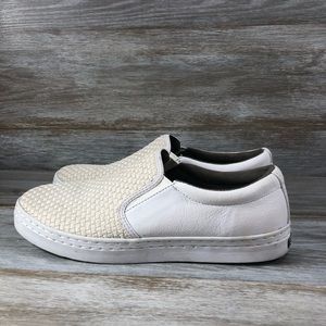Cole Haan White Woven Slip-On Sneakers